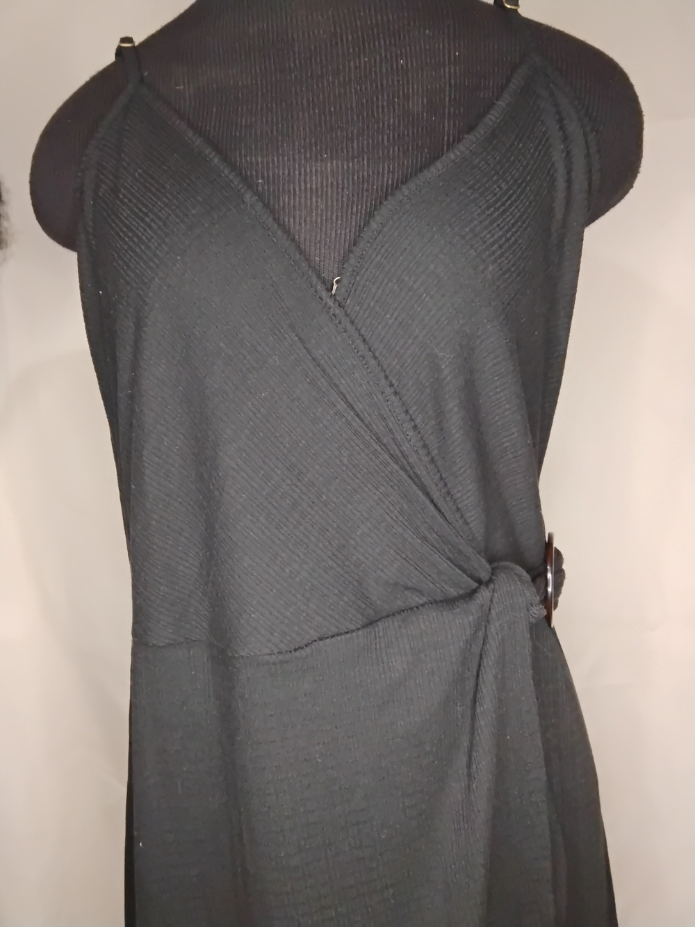 O'Neill Black One-Shoulder Wrap Dress